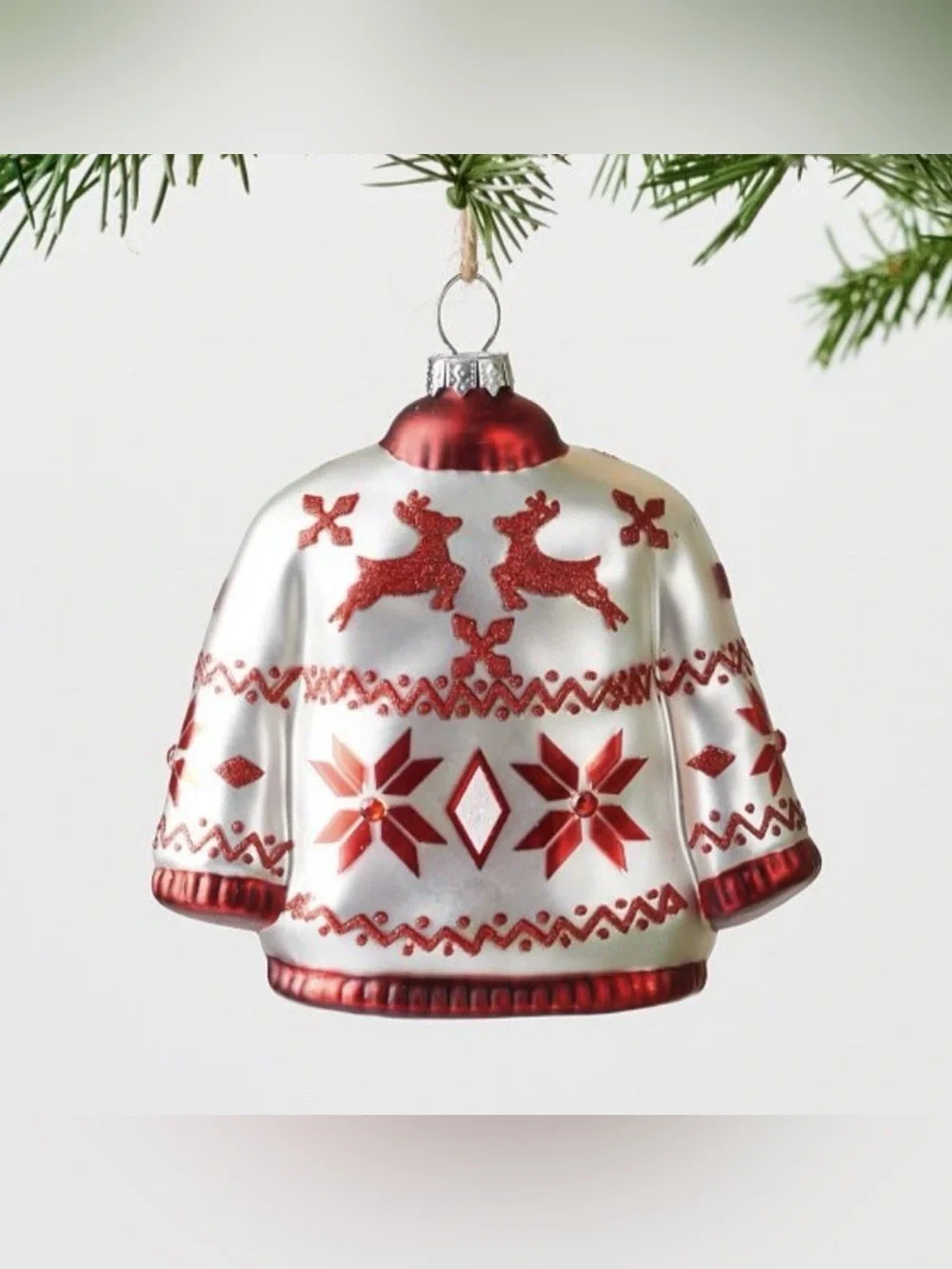 Pottery Barn Mercury Glass Sweater Christmas Ornament